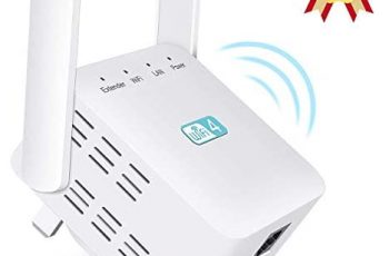 WiFi Range Booster,Wireless Range Extender with 2 External Antenna, LAN Port, 300Mbps 2.4GHz WiFi Repeater Booster Compatible with All Routers