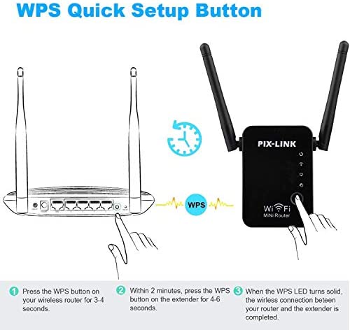 FOLME WiFi Extender, Wireless 2.4GHz 300Mbps Wi-Fi Range Extender Network Booster with Router/AP Mode, Signal Amplifier with High Gain Dual Antenna/2 Ethernet Ports (black) WP Smart Home