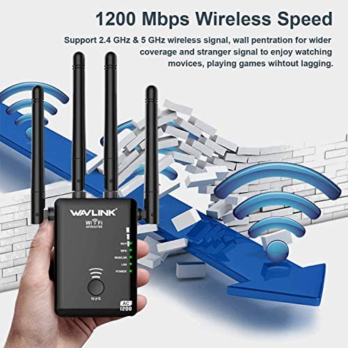 UTOPB WiFi Range Extender Repeater, Latest 5GHz & 2.4GHz Dual Band 1200Mbps WiFi Repeater Wireless Signal Booster, 360 Degree Full Coverage WiFi Extender Signal Amplifier with Router/AP/Repeater Mode WP Smart Home