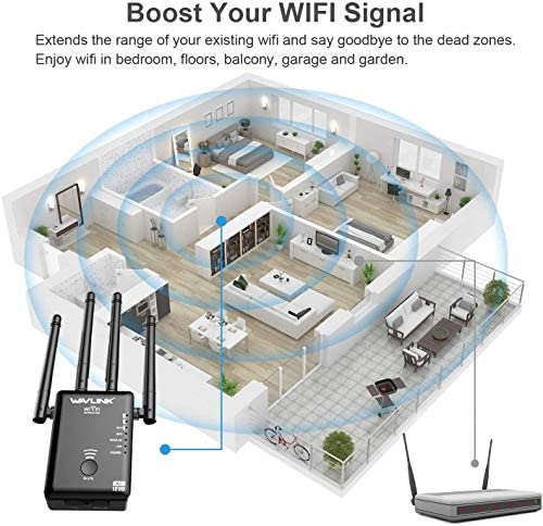 UTOPB WiFi Range Extender Repeater, Latest 5GHz & 2.4GHz Dual Band 1200Mbps WiFi Repeater Wireless Signal Booster, 360 Degree Full Coverage WiFi Extender Signal Amplifier with Router/AP/Repeater Mode WP Smart Home