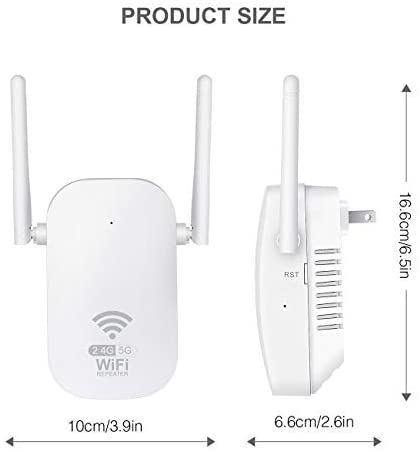 Getue WiFi Booster Range Extender WiFi Extender Booster Wireless WiFi Range Extender 1200Mbps 5G+2.4G Dual Band WiFi Booster with Ethernet Port,WiFi Signal Booster,Compatible with All Routers WP Smart Home