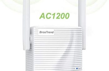 BrosTrend 1200Mbps Dual Band WiFi Booster, 5GHz & 2.4GHz, AC1200 WiFi Extender Coverage up to 1200 sq.ft, Wireless Signal Repeater, Simple Setup, Work with Any WiFi Routers, UK Plug