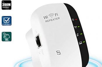 OranSee WiFi Range Extender, WiFi Repeater Signal Booster Wireless (2.4GHz Band up to 300Mbps), Supports Repeater/Access Point Mode, Intelligent Signal Light, UK Plug-White