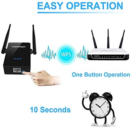 WiFi Extender Booster WiFi Signal Booster WiFi Range Extender Wireless WiFi Booster Range Extender Network Repeater 300Mbps 2.4GHz with Ethernet Port & WPS (WiFi Repeater/Access Point/Router Mode) WP Smart Home