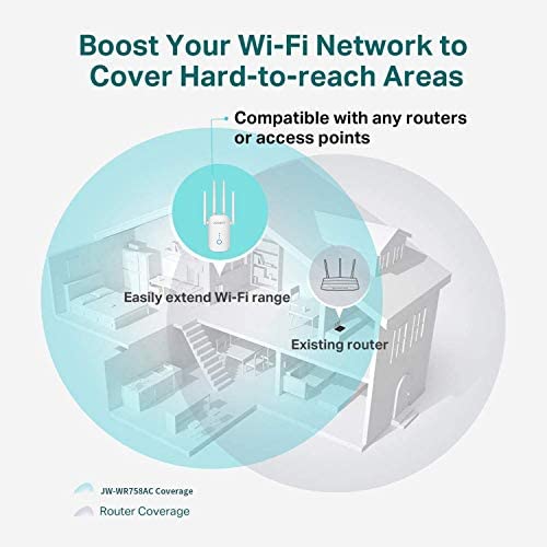 1200Mbps WiFi Extender Booster WiFi Range Extender Dual Band 2.4G/5.8G WiFi Signal Booster Repeater Wireless Extender WiFi Repeater Router AP Mode WP Smart Home