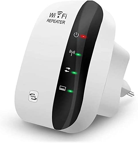 Fanlce WiFi repeater, WiFi amplifier 300Mbit/s 2.4GHz WiFi range extender, with LAN port/repeater/AP mode WiFi repeater is compatible with all WiFi devices, suitable for garden living room.（UK plug） WP Smart Home