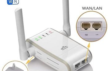 DHMXDC Wireless-N 300Mbps WiFi Range Extender Router/Repeater/AP/Wps Mini Dual External Antennas Wifi Booster Wireless Access Point with RJ45 Port (Wi-Fi Booster)