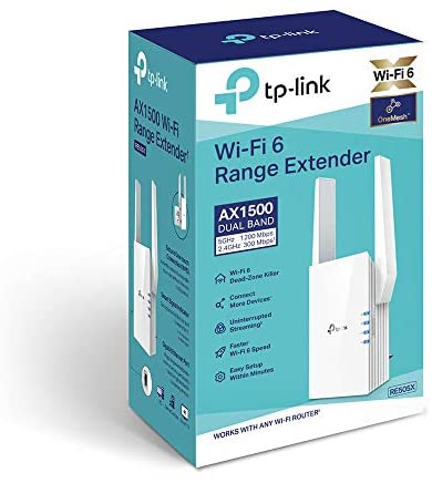 TP-Link RE505X AX1500 Dual Band Wi-Fi 6 Range Extender, Broadband/Wi-Fi Extender, Wi-Fi Booster/Hotspot with 1 Gigabit Port & 2 External Antennas, Built-In Access Point Mode, UK Plug WP Smart Home