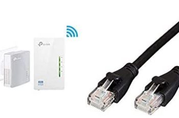 TP-Link TL-WPA4220KIT 2-Port Powerline Adapter WiFi Starter Kit, Range Extender, Broadband/WiFi Extender, WiFi Booster/Hotspot & AmazonBasics RJ45 CAT6 Ethernet LAN Patch Cable (1.5 m / 5 Feet)