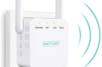 NETVIP WiFi Boosters Wireless WiFi Repeater Range Extender 300Mbps/ 2.4GHz Internet Network Booster Wifi Singal Amplifier(2 x External Antenna, 1 x LAN Port) Heat Dissipation Compact Wifi Receipter