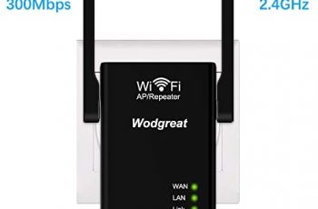 Wodgreat WiFi Universal Range Extender-300Mbps WiFi Repeater Wireless Signal Booster,2.4GHz Wifi Booster/Hotspot with 2 Ethernet Port Dual External Antenna,Access Point/Repeater/Router Mode