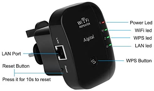 WiFi Extender Booster 300Mbps Mini Long Range Repeater Fast Speed Signal Amplifier with Ethernet Port, WPS Function, AP/Repeater Mode IEEE 802.11 b/g/n for Router Modem Home Sky Virgin Media WP Smart Home