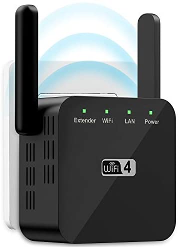 KKUYI WiFi Range Extender, Wireless Range Booster WiFi Extender with 2 External Antenna, 300Mbps 2.4GHz WiFi Repeater WiFi Signal Booster Compatible with All Routers WP Smart Home