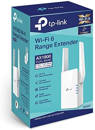 TP-Link AX1800 Dual Band Wi-Fi 6 Range Extender, Broadband/Wi-Fi Extender, Wi-Fi Booster/Hotspot with 1 Gigabit Port & 2 External Antennas, Built-In Access Point Mode, UK Plug(RE605X) WP Smart Home