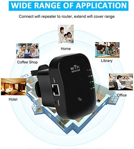 WONSUN WiFi Extender, 300Mbps WiFi Booster Range Extender, Internet Signal Booster Amplifier Supports RP/AP Mode, 2.4G Network with Integrated Antennas LAN Port WP Smart Home