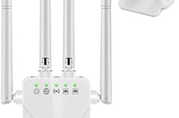 Soekodu WiFi Range Extender Booster 2.4GHz & 5GHz Dual Band WiFi Repeater, 1200Mbps Wireless Signal Booster Amplifier Full Coverage, AP/Repeater Mode, UK Plug (White)