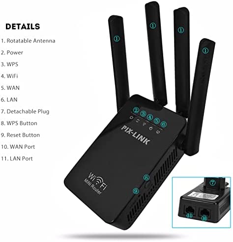 Rehomy WiFi Repeater WiFi Range Extender 300Mbps Plug-in WiFi Repeater Extender Signal Booster with 4 Modes WAN/LAN Port, UK plug WP Smart Home