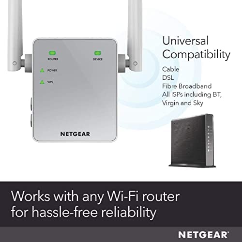 NETGEAR WiFi Repeater (EX3700), WiFi Amplifier AC750, WiFi Booster, Eliminate Dead Zones, up to 90m², Powerful WiFi Repeater Boost Signal, Compact WiFi Extender, Compatible with All Boxes WP Smart Home