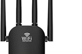 WiFi Extender Range Booster 2.4GHz & 5GHz Dual Band WiFi Repeater, 1200Mbps Wireless Signal Booster Amplifier, Wifi Bridge Support Router/AP/Repeater Mode, with Ethernet Port and UK Plug (Black)